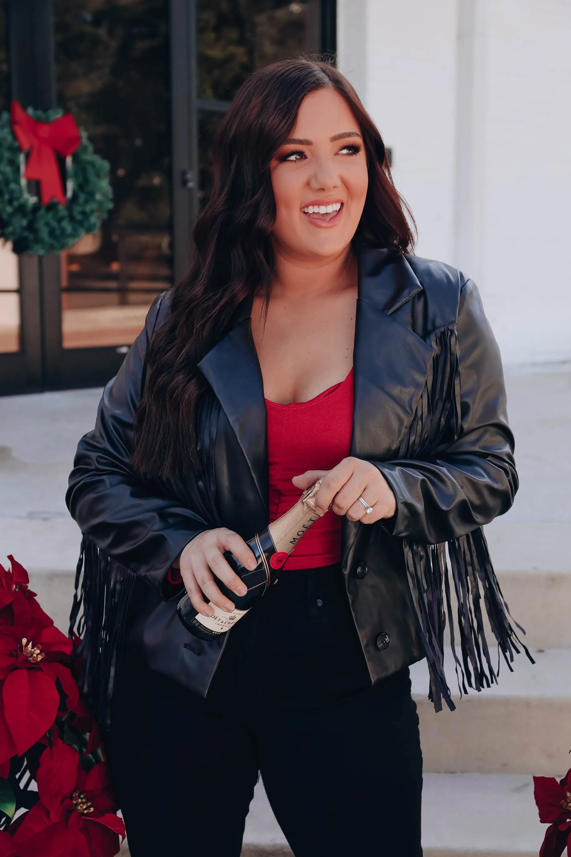 Blazin' Faux Leather Fringe Jacket