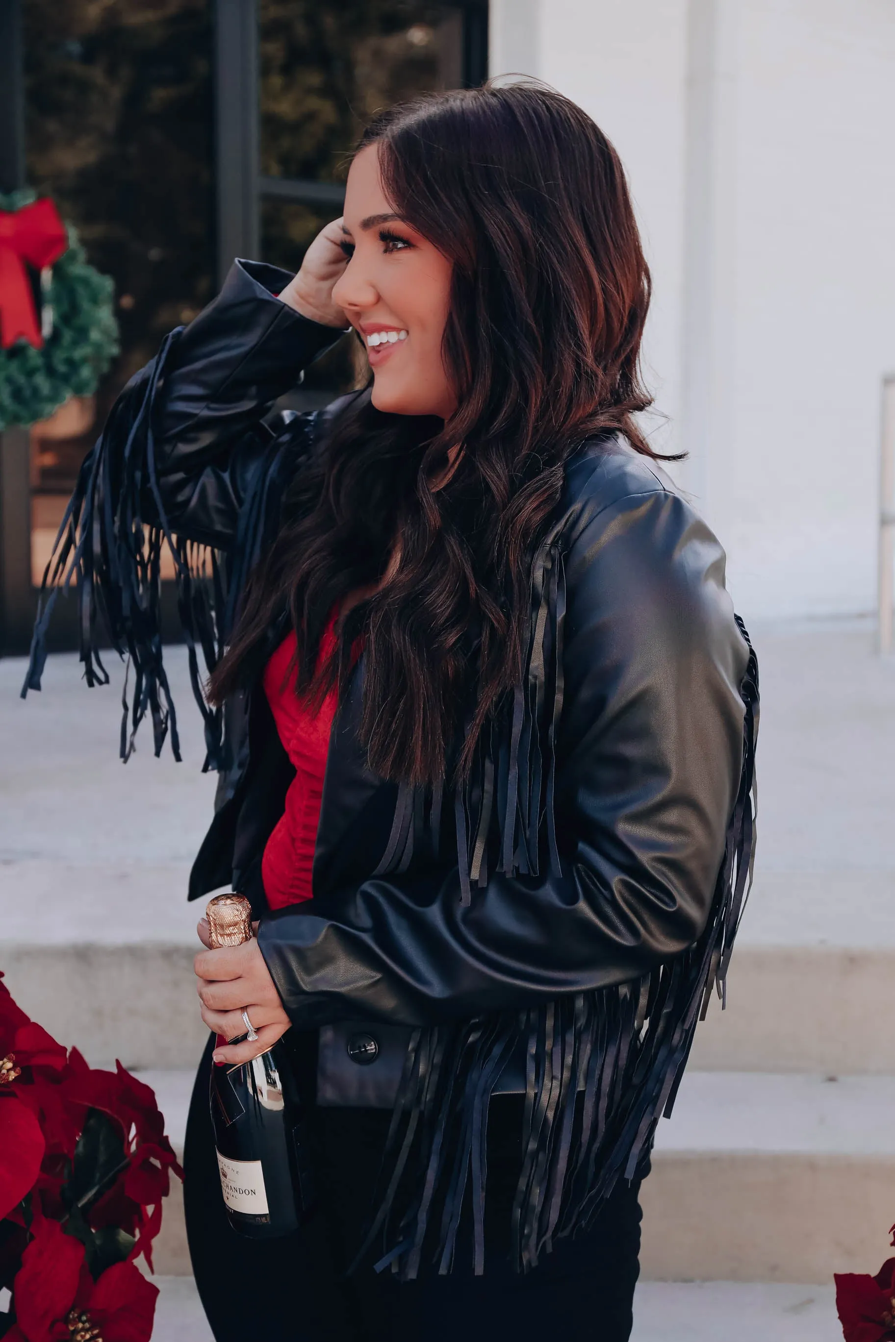 Blazin' Faux Leather Fringe Jacket