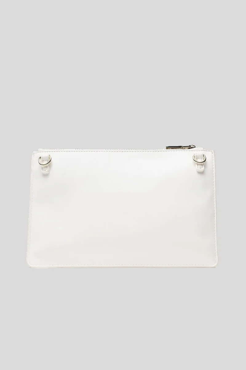 Borsa Pu Bianco   Pu Rosso