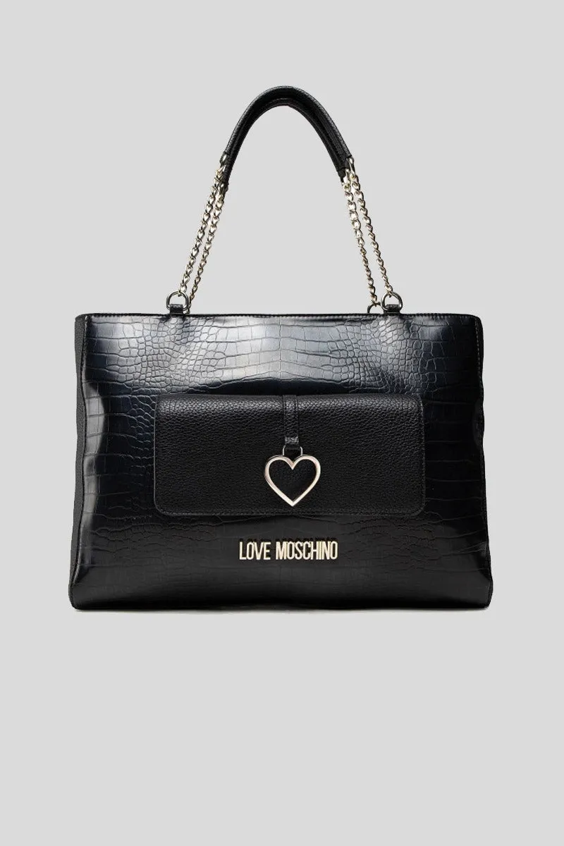 Borsa Pu St. Rocco Croco   Pu - Nero