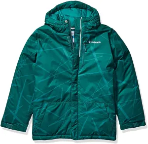 Brand new Columbia Boys Lightning LiftT Jacket in Pine Green Spider Streets colour, Has small splice in fabric on back bottom hem, could be sewn! Sz S! Retails $200 