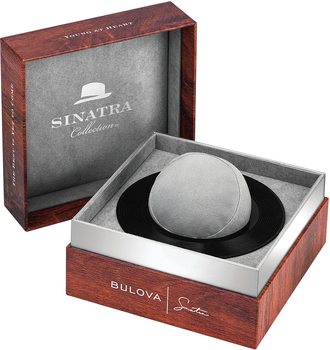 Bulova Men's Frank Sinatra 'Fly Me To The Moon' Brown Leather Strap Black Dial Watch 96B348