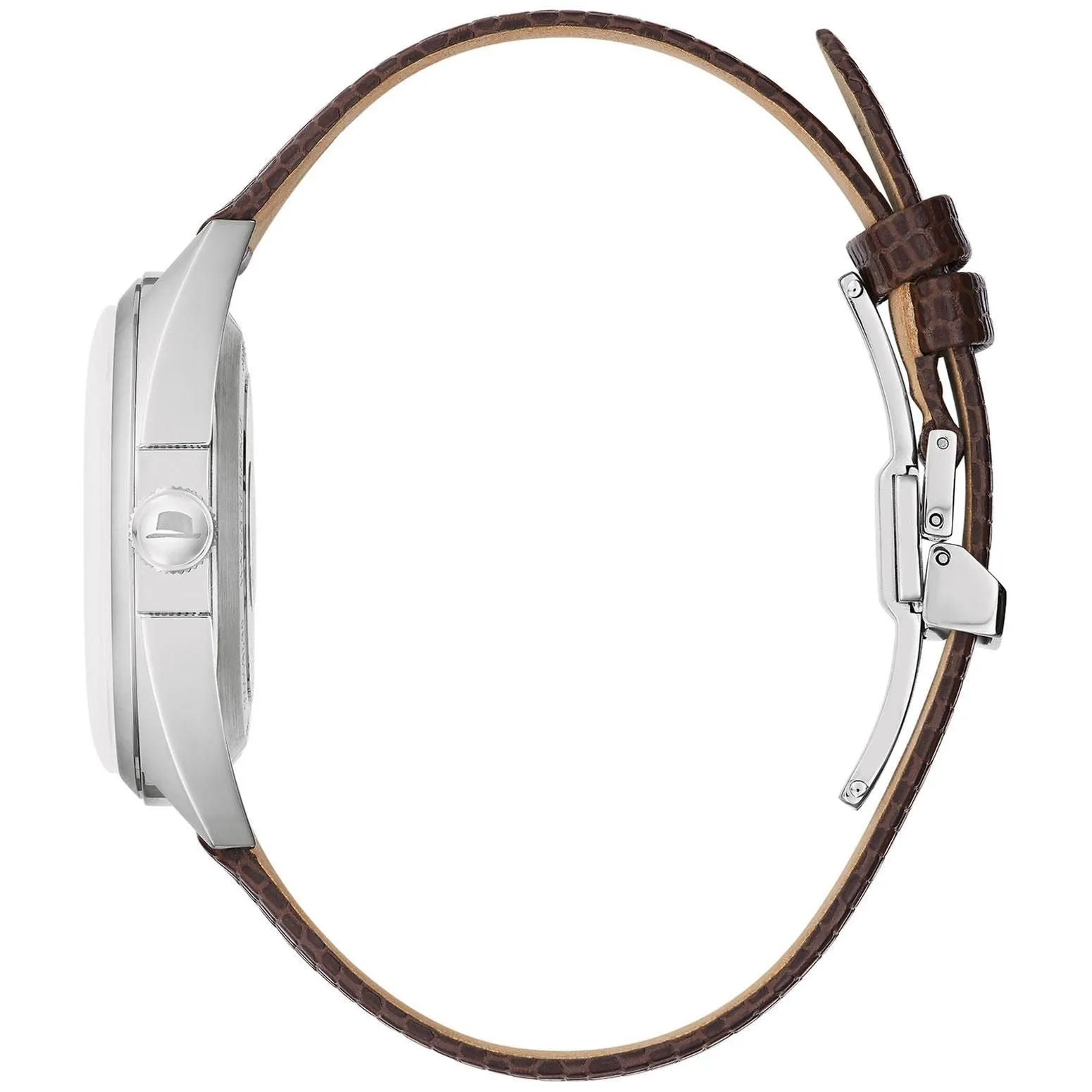 Bulova Men's Frank Sinatra 'Fly Me To The Moon' Brown Leather Strap Black Dial Watch 96B348