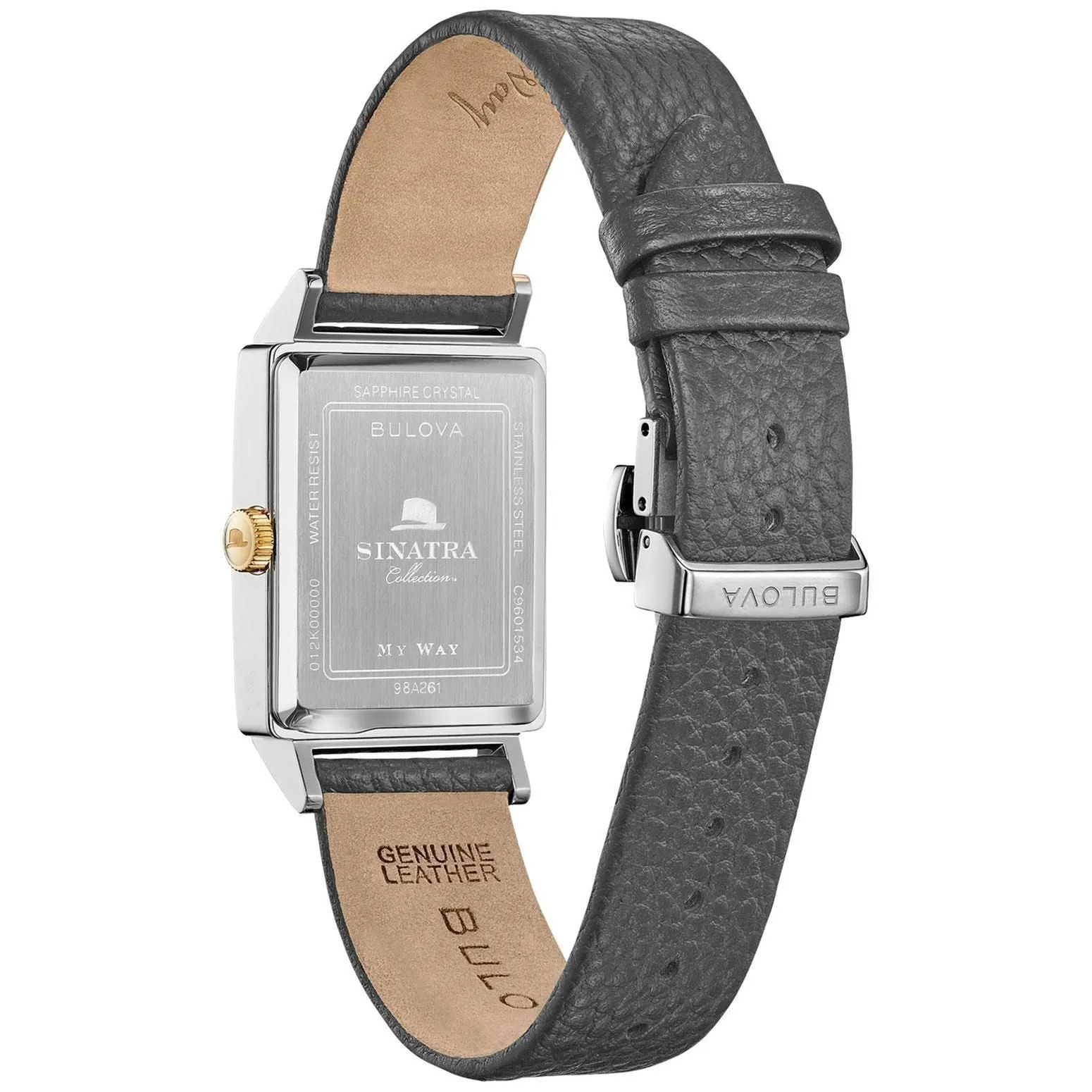 Bulova Men's Frank Sinatra 'My Way' Gray Leather Strap Watch 98A261