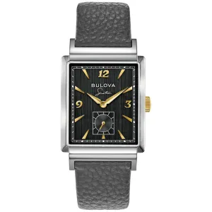 Bulova Men's Frank Sinatra 'My Way' Gray Leather Strap Watch 98A261