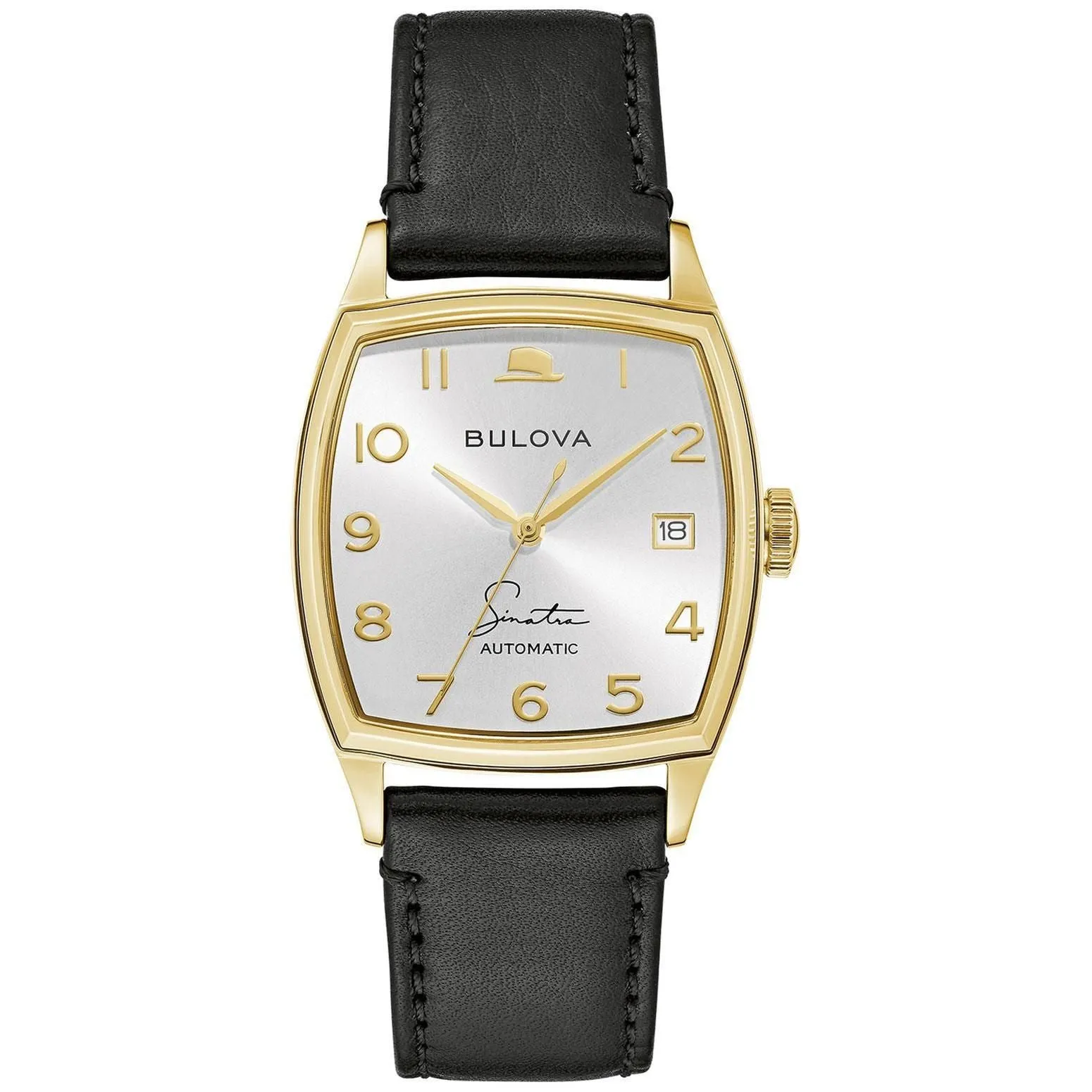 Bulova Men's Frank Sinatra 'Young At Heart' Black Leather Strap Watch 97B197