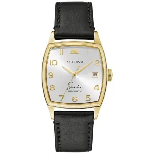 Bulova Men's Frank Sinatra 'Young At Heart' Black Leather Strap Watch 97B197