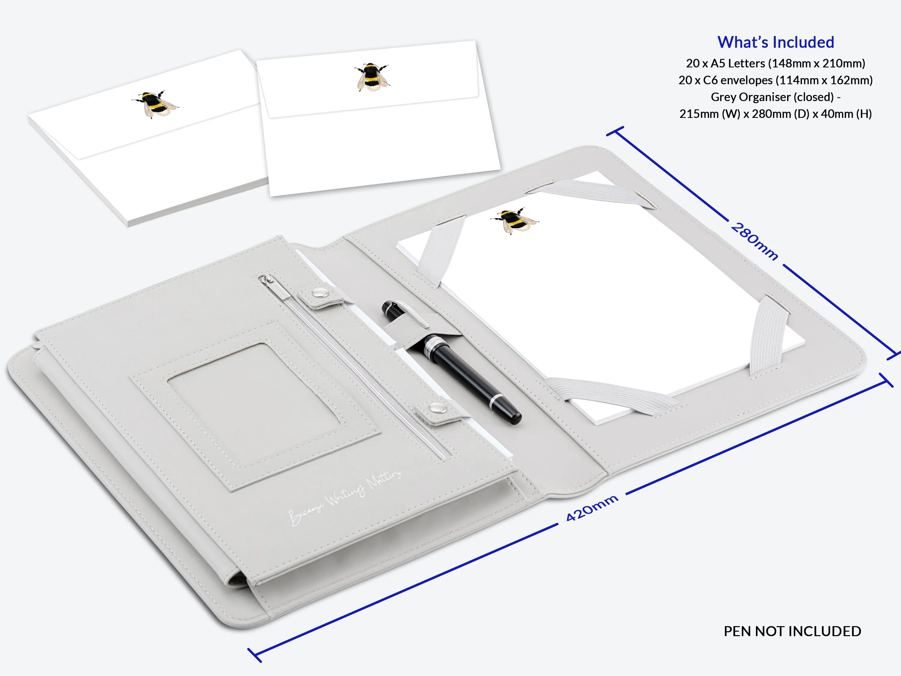 Bumble Bee Letter Writing Set with Organiser