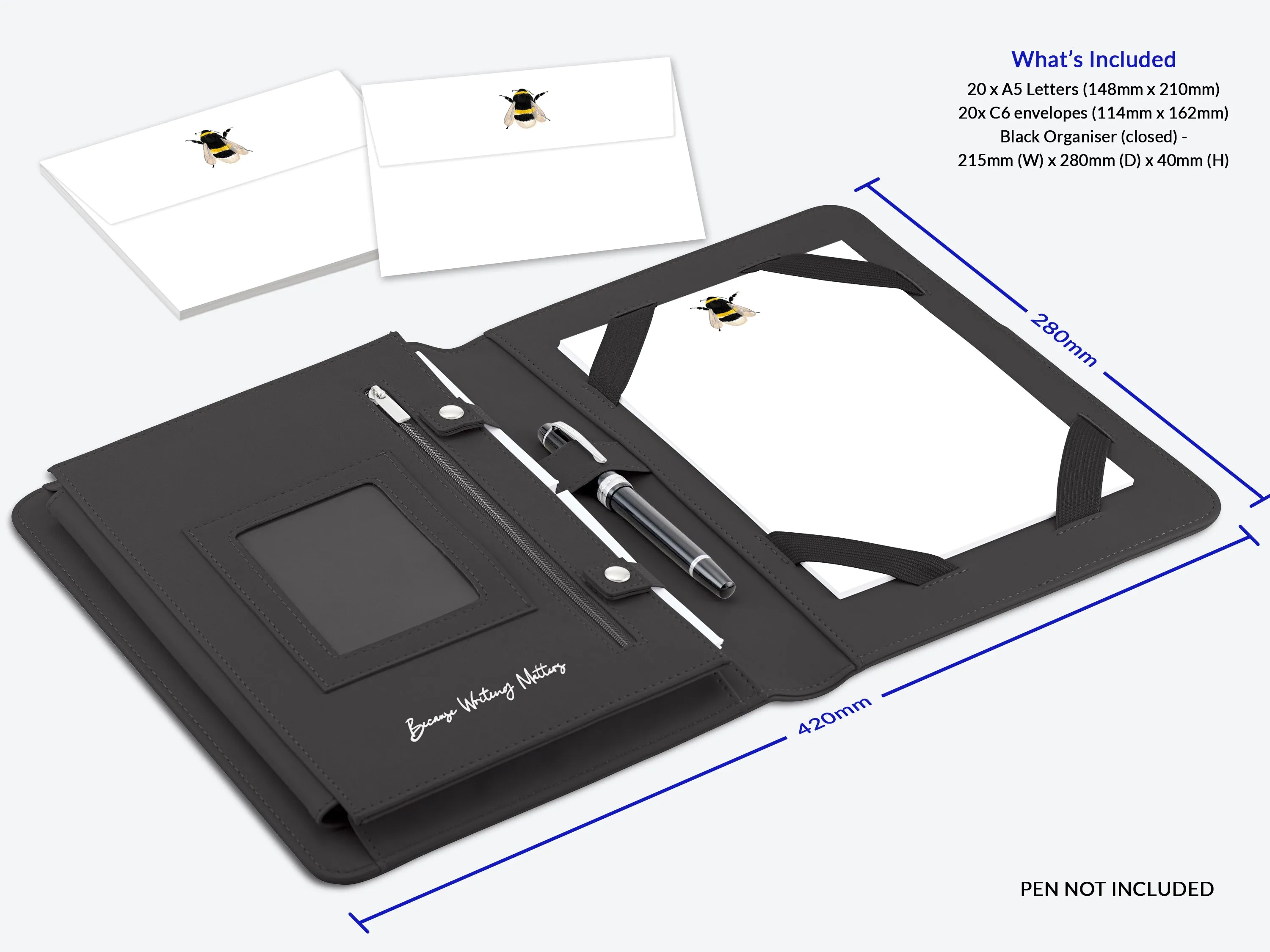 Bumble Bee Letter Writing Set with Organiser