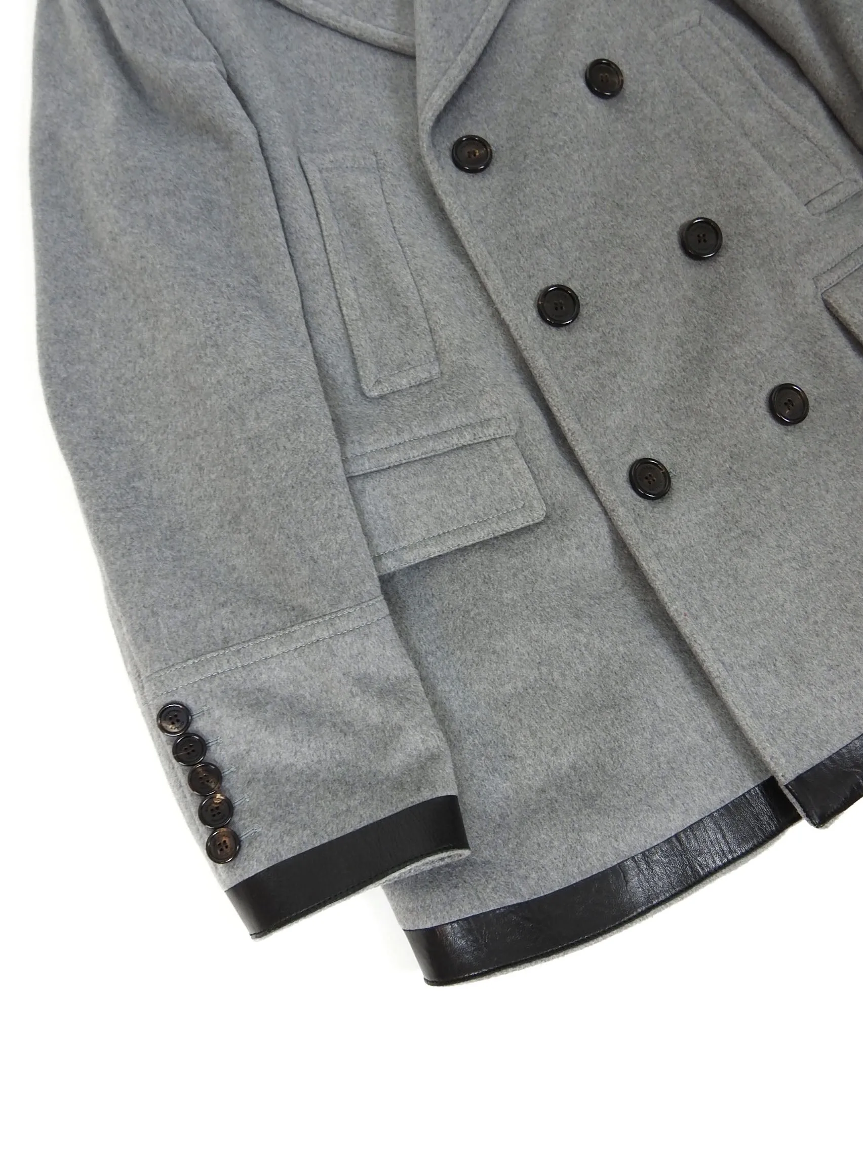 Burberry Leather Trim Coat Size 54