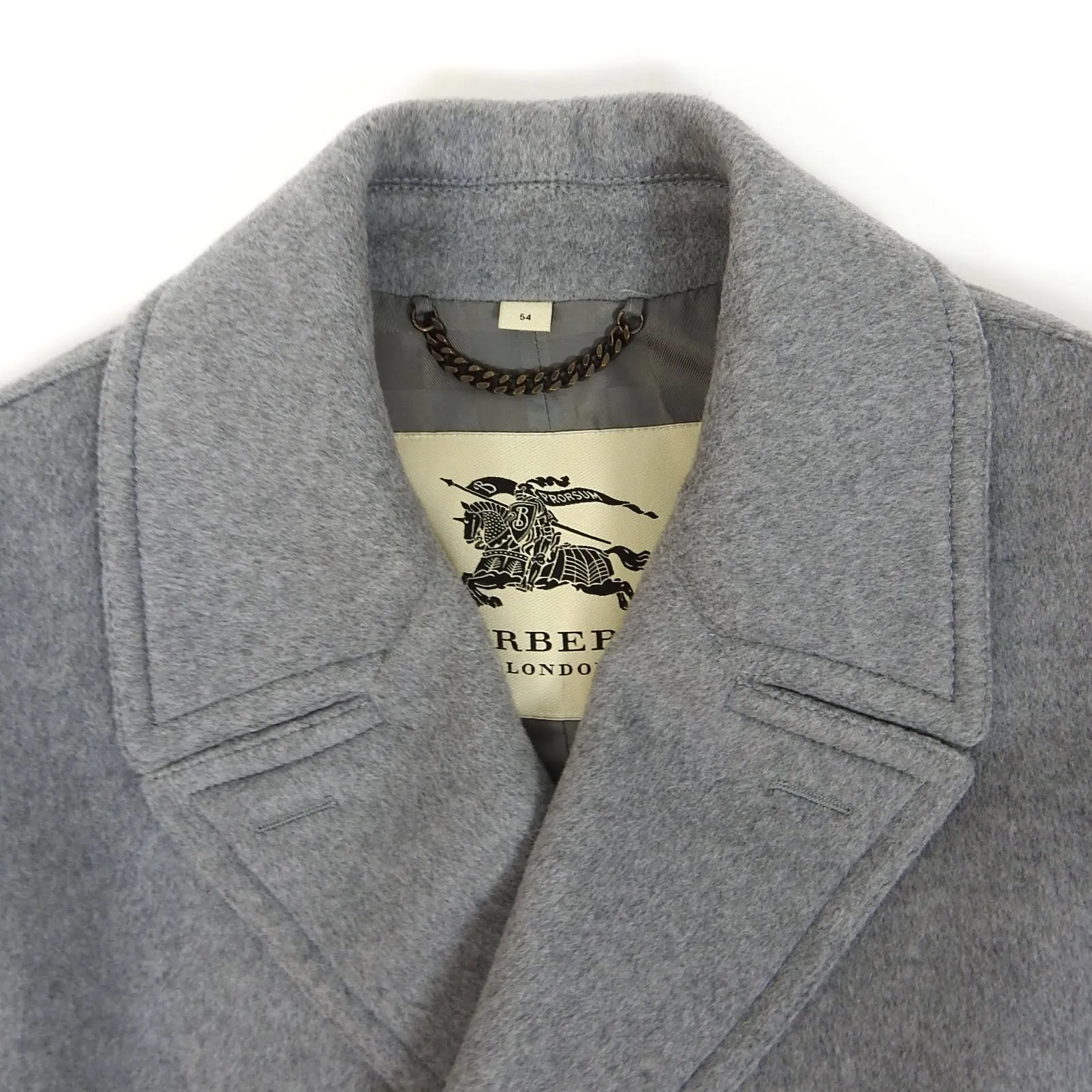 Burberry Leather Trim Coat Size 54