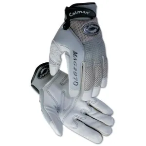 Caiman 2970 Deerskin Padded Palm Knuckle Protection Mechanics Gloves, X-Large, Gray, 2970-XL