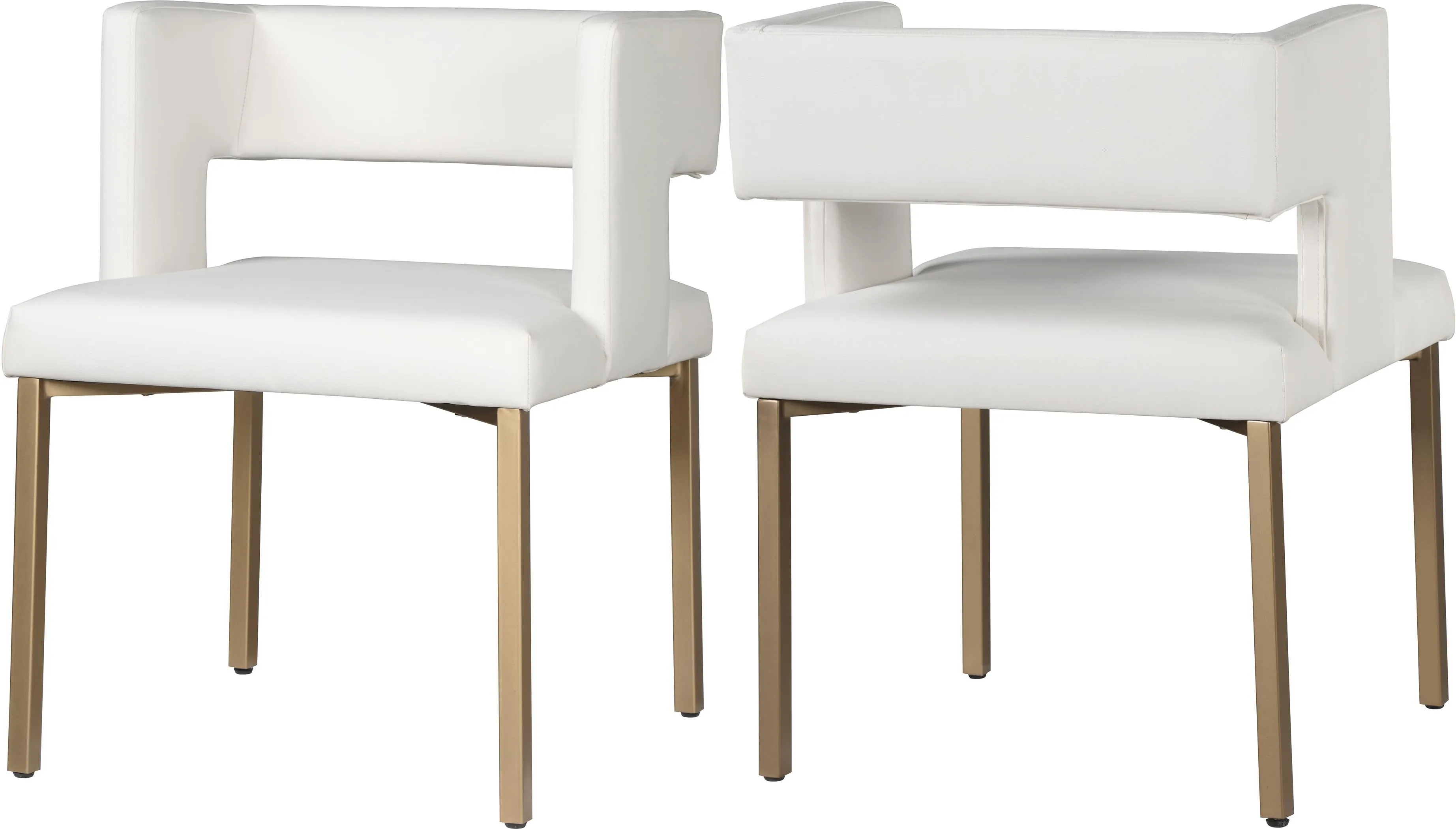 Caleb White Faux Leather Dining Chair