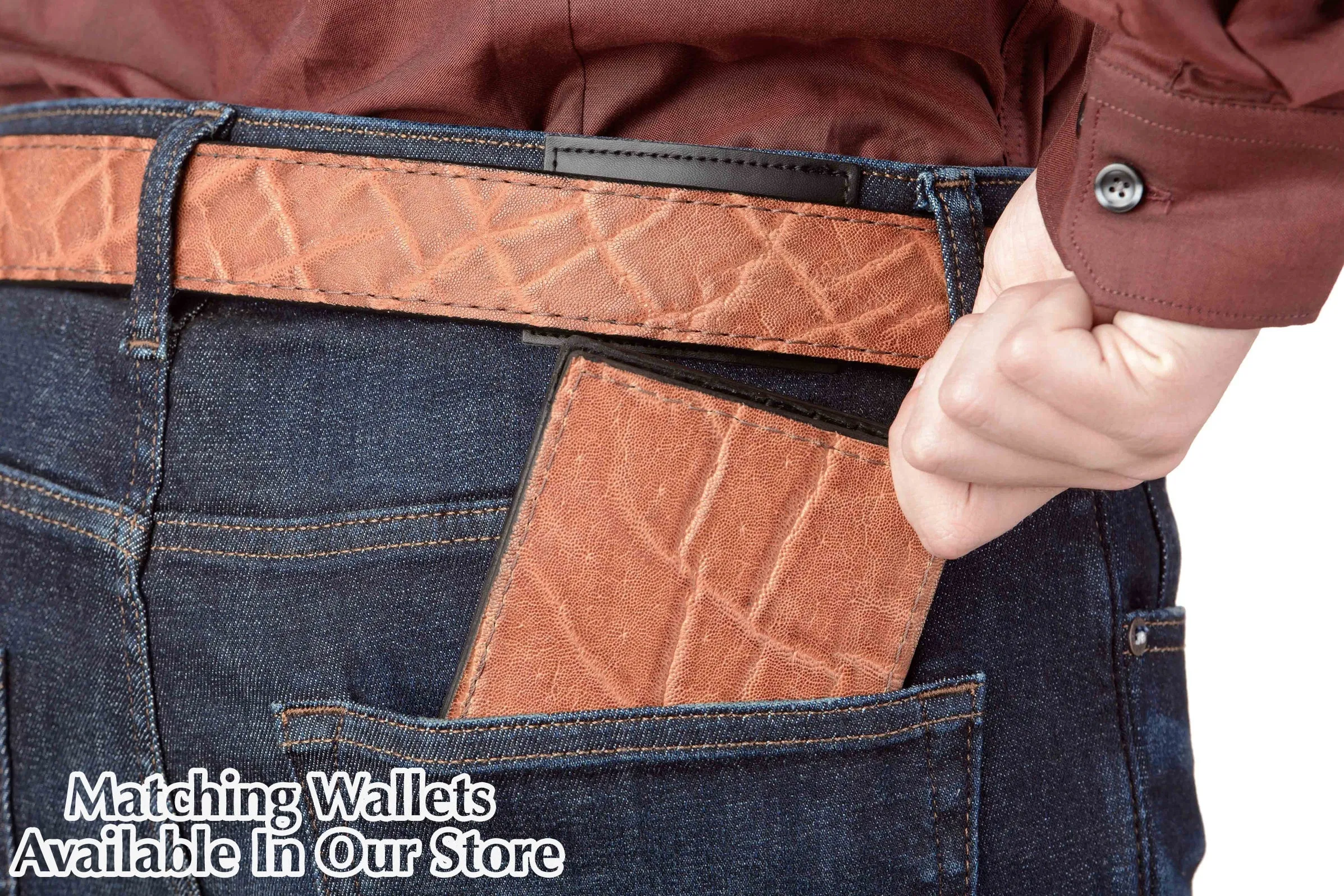 Caramel Brown Elephant Money Belt With 25" Zipper