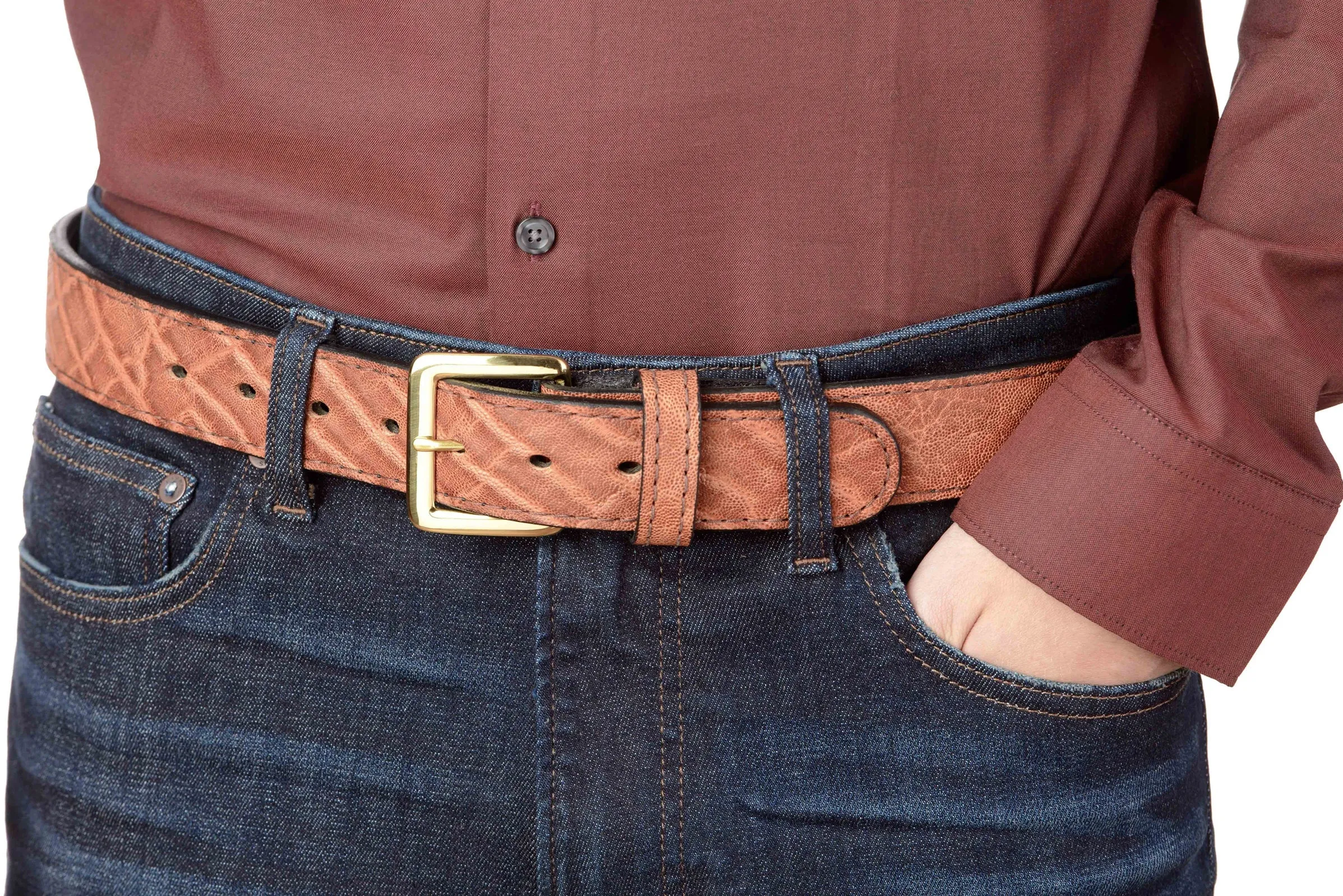 Caramel Brown Elephant Money Belt With 25" Zipper