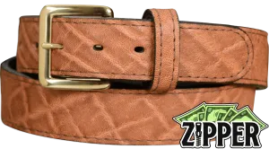 Caramel Brown Elephant Money Belt With 25" Zipper