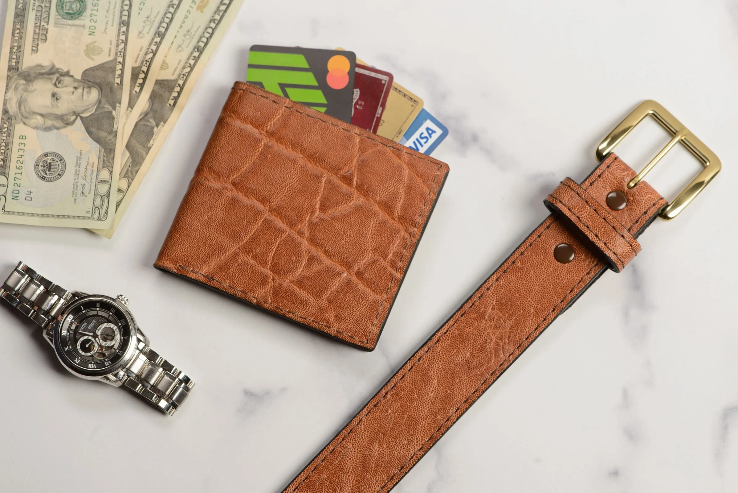 Caramel Brown Elephant Money Belt With 25" Zipper