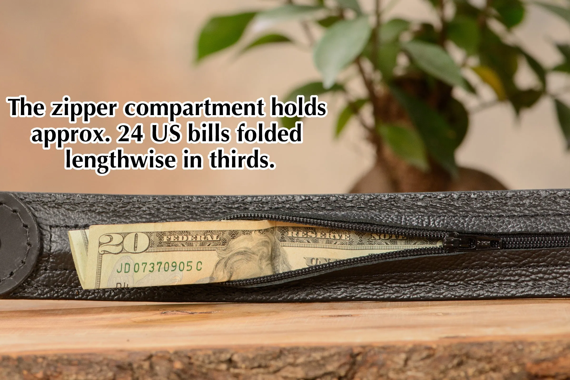 Caramel Brown Elephant Money Belt With 25" Zipper