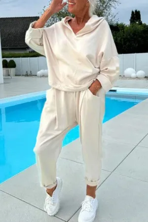 Casual Pocket Hooded Long Sleeve Two Pieces(7 Colors)