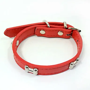 Cat Dog Portable Solid Colored Bone Nylon Black Red Blue