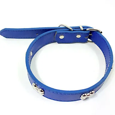 Cat Dog Portable Solid Colored Bone Nylon Black Red Blue