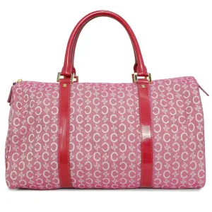 Celine Pink Denim Macadam Boston Bag