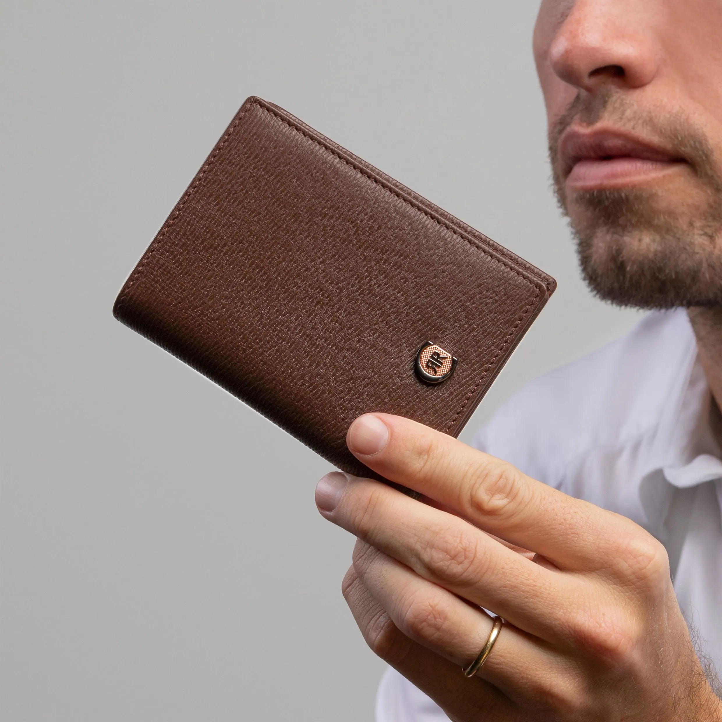 CERRUTI 1881 NLF202Y-Card holder with flap Bond Brown