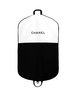 Chanel Black and White Canvas Garment Bag