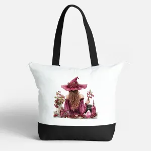 Cherry Witch Cotton Tote Bag