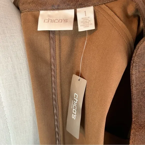 Chico’s faux leather moto jacket 1 new NWT