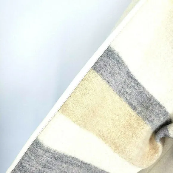 Chico’s Wool Jacket Ivory Leather Trim