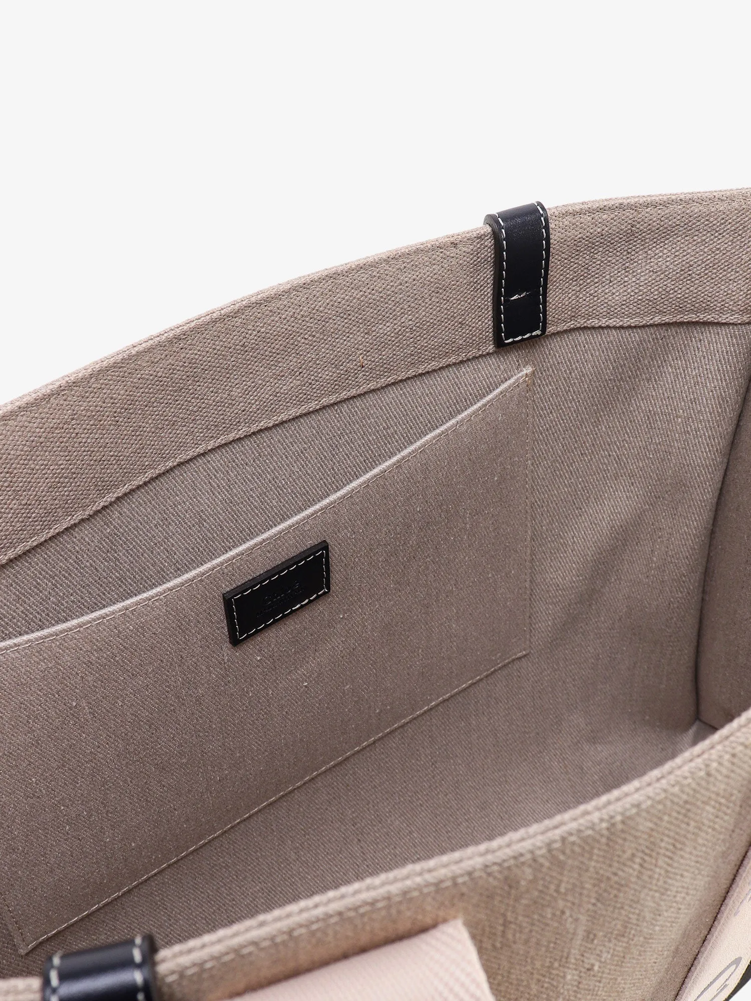 Chloe' Linen Shoulder Bag With Logo Print. This Bag Is Made With Lower Environmental Impact Material