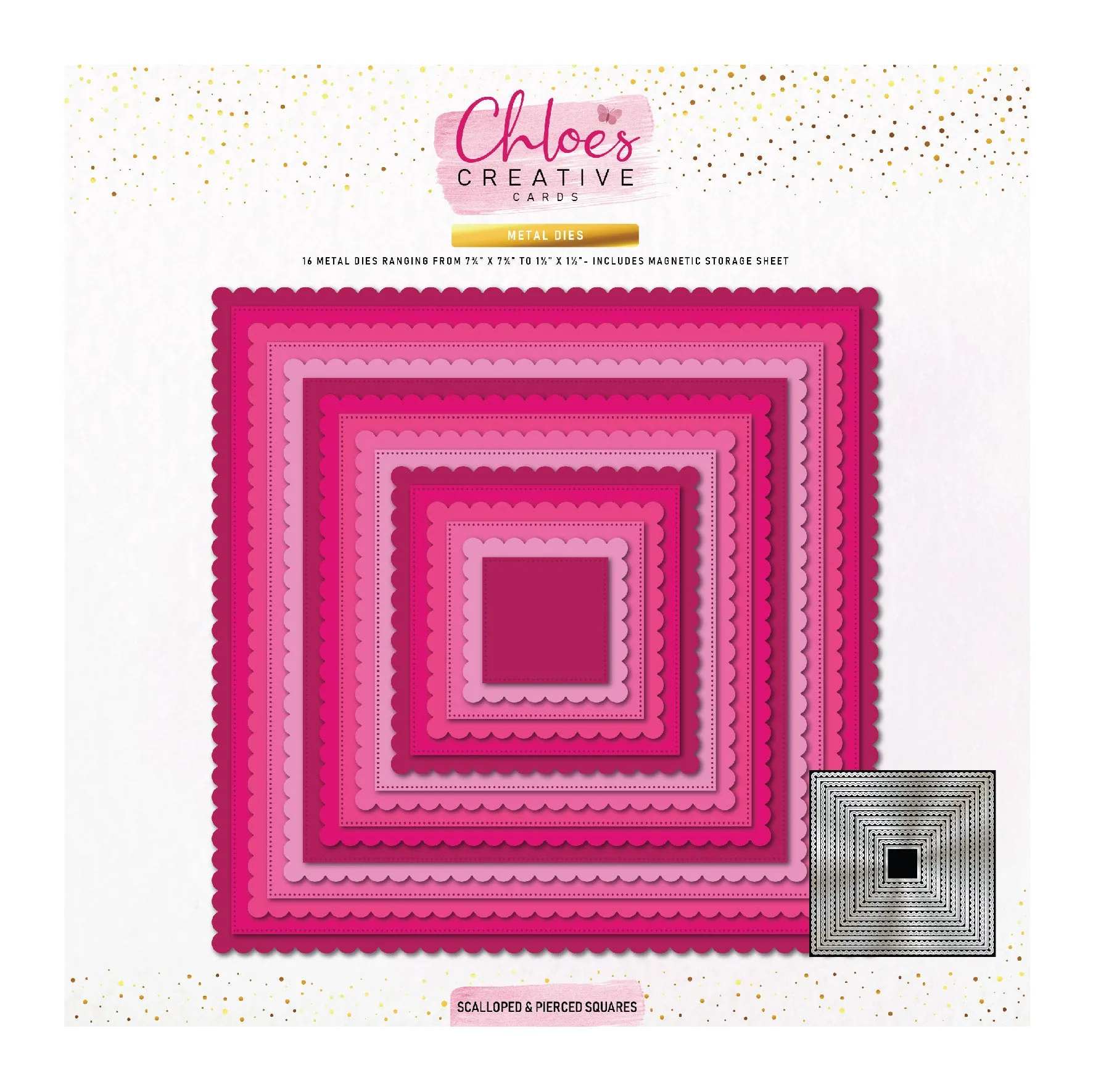 Chloes Creative Cards 8x8 Scalloped and Pierced Dies and 8x8 Embossing Folders I NEED IT ALL!
