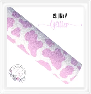 ⋅ Chunky Glitter ⋅ Pink & White Cow Hide