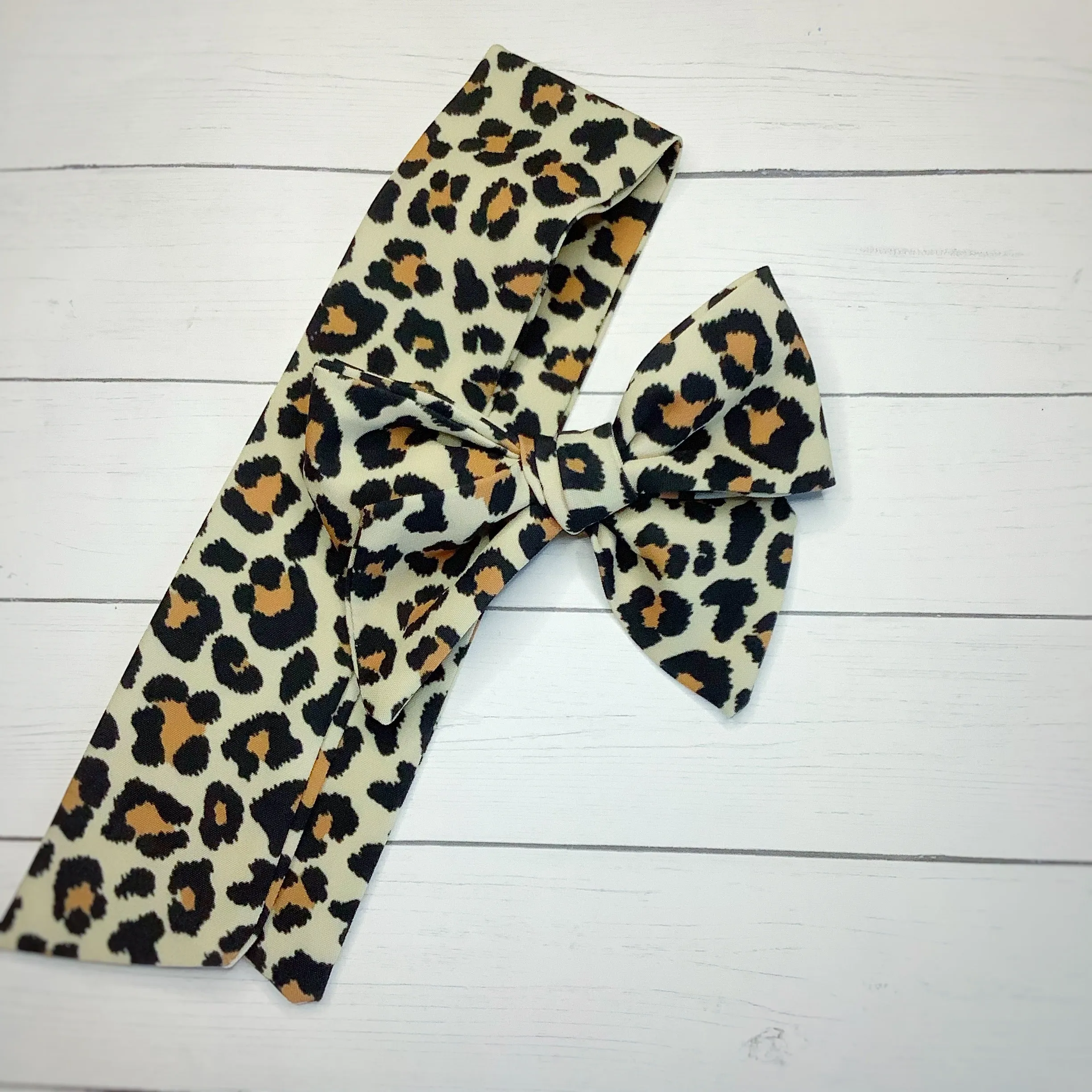 Classic Leopard Bow Strip, Headband and Scrunchie Collection