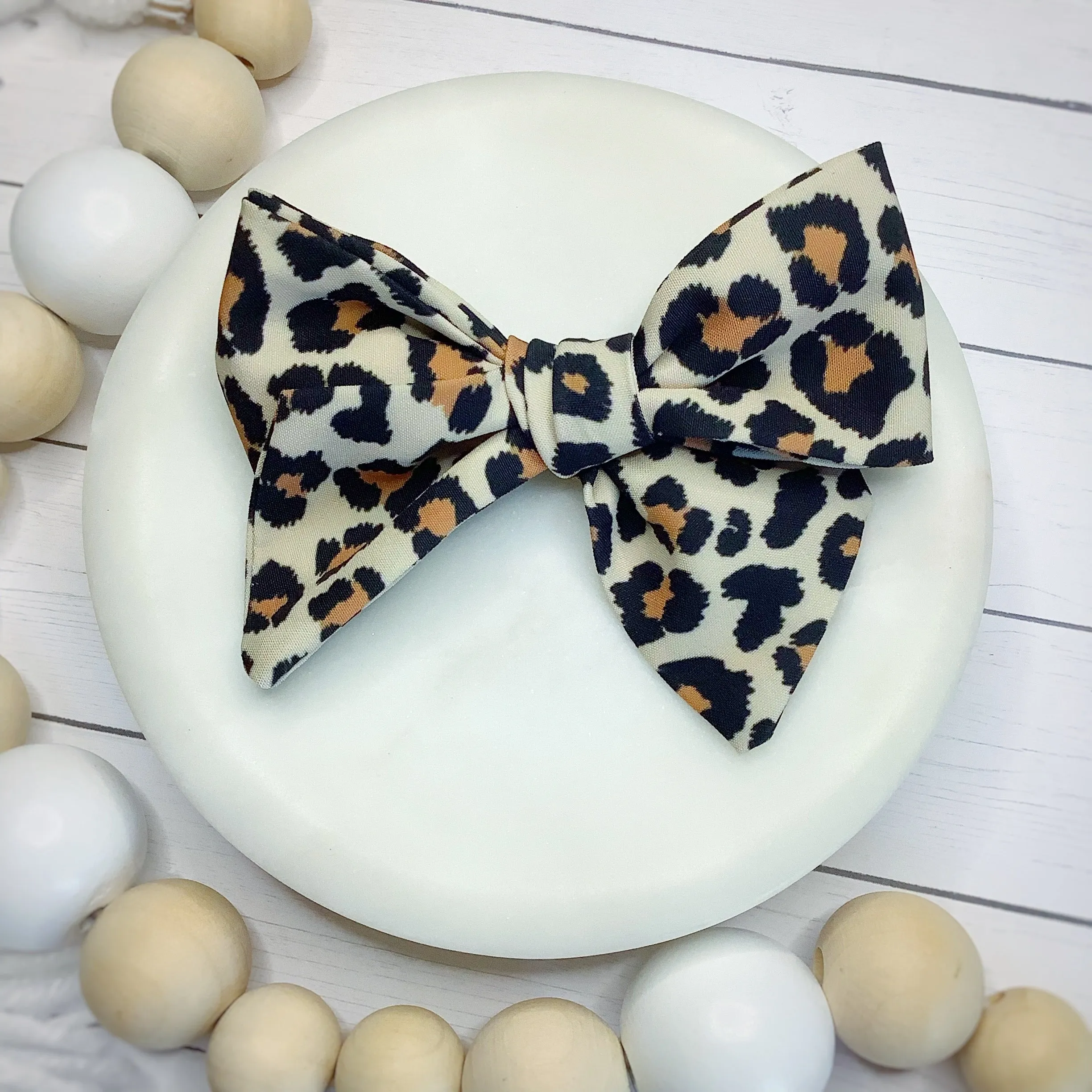 Classic Leopard Bow Strip, Headband and Scrunchie Collection