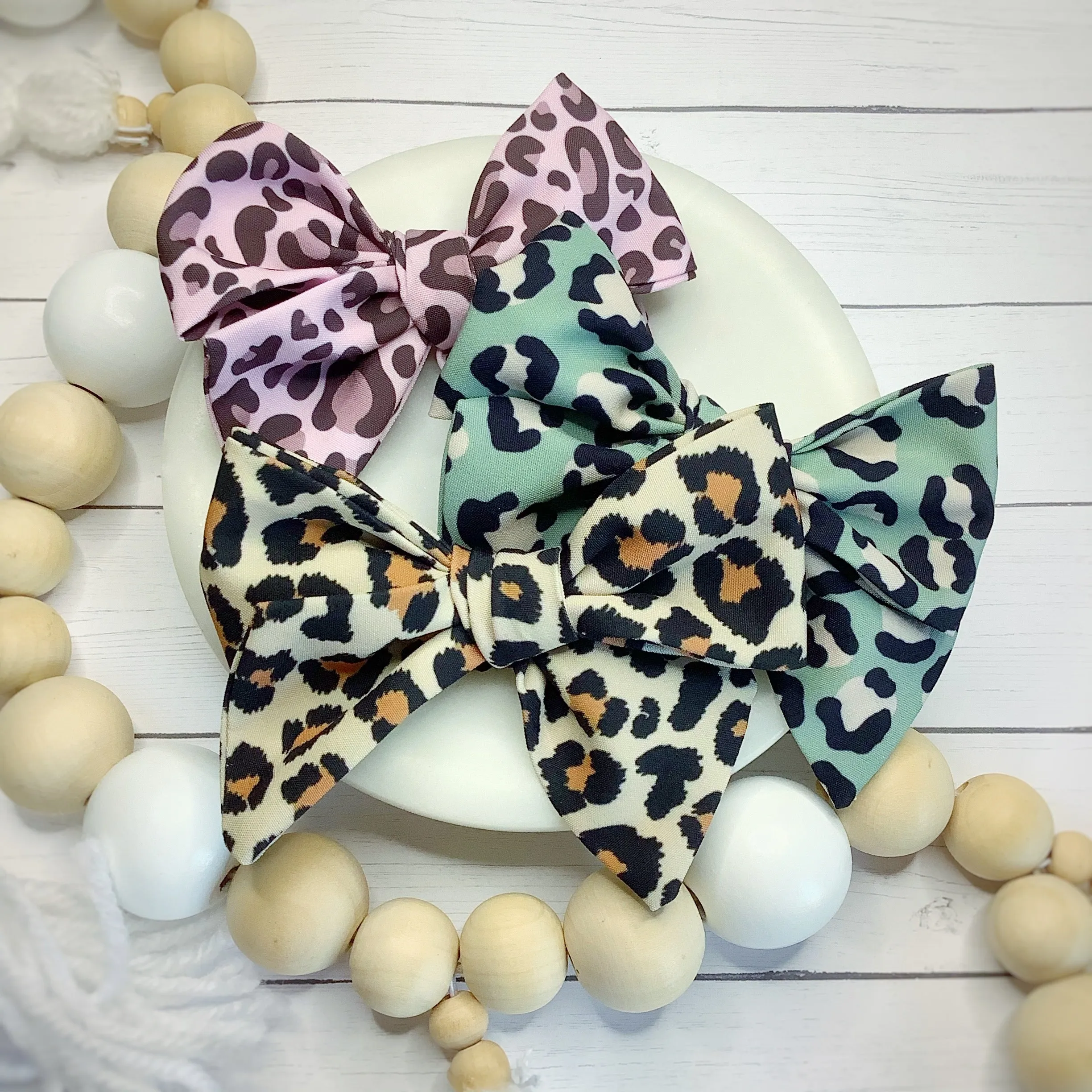Classic Leopard Bow Strip, Headband and Scrunchie Collection