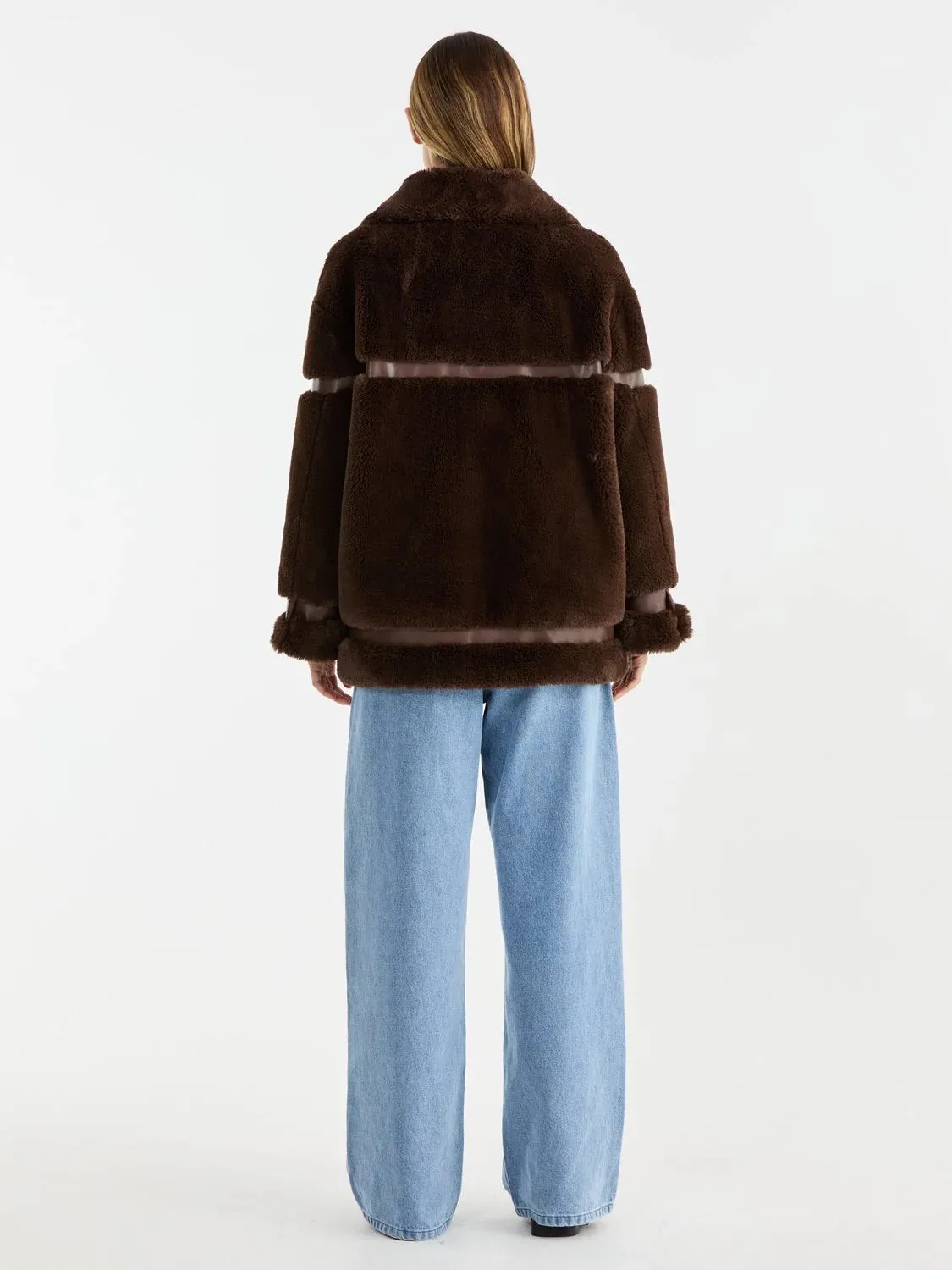 Clover faux Fur Jacket CHOCOLATE