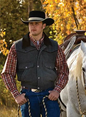 CLVN-L-Charcoal Vest-Men's Nevada w/ Snap front