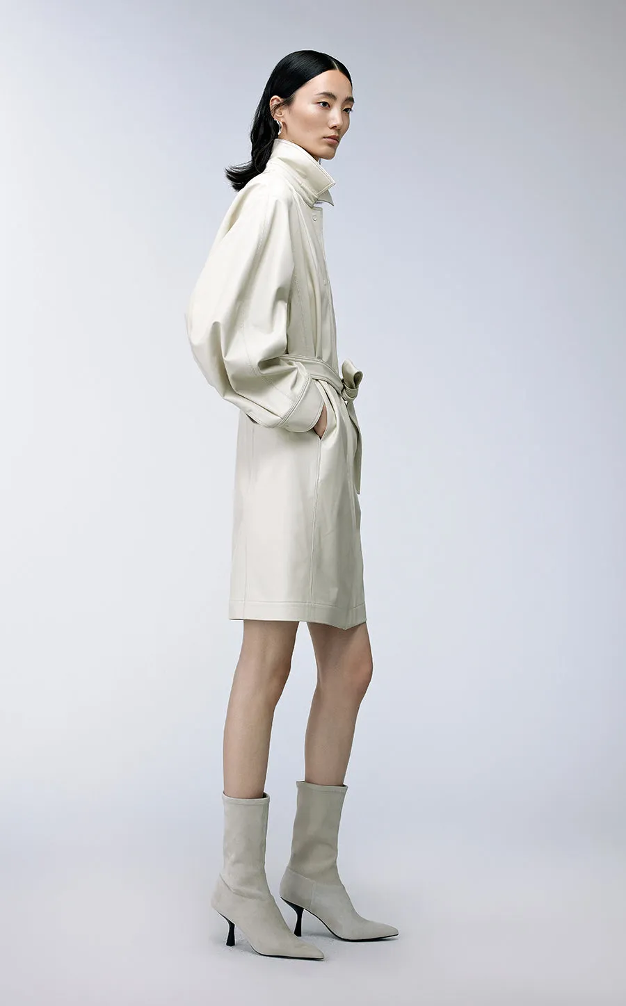 Coat /  JNBY Polyurethane Leather Long Coat