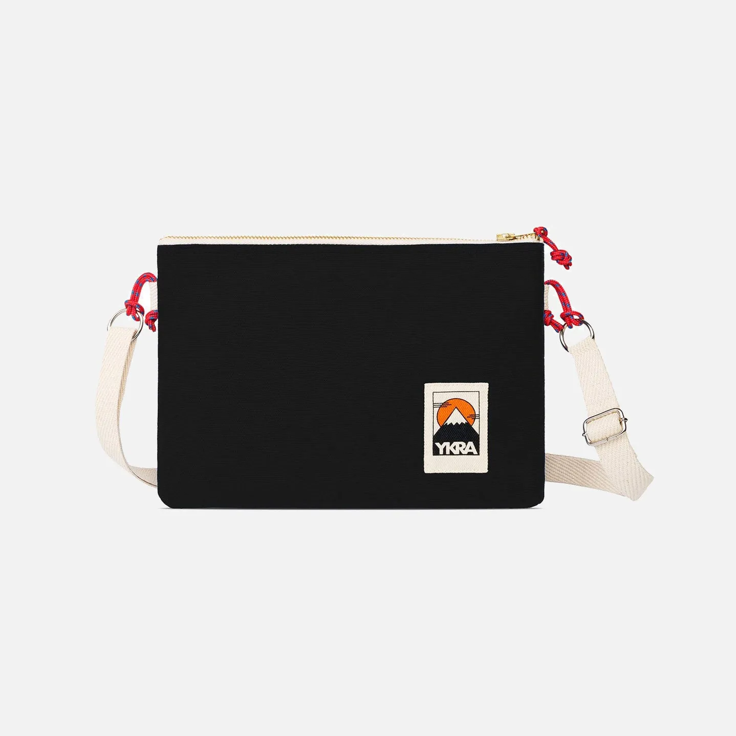 Cotton Canvas Side Pouch Bag - Black