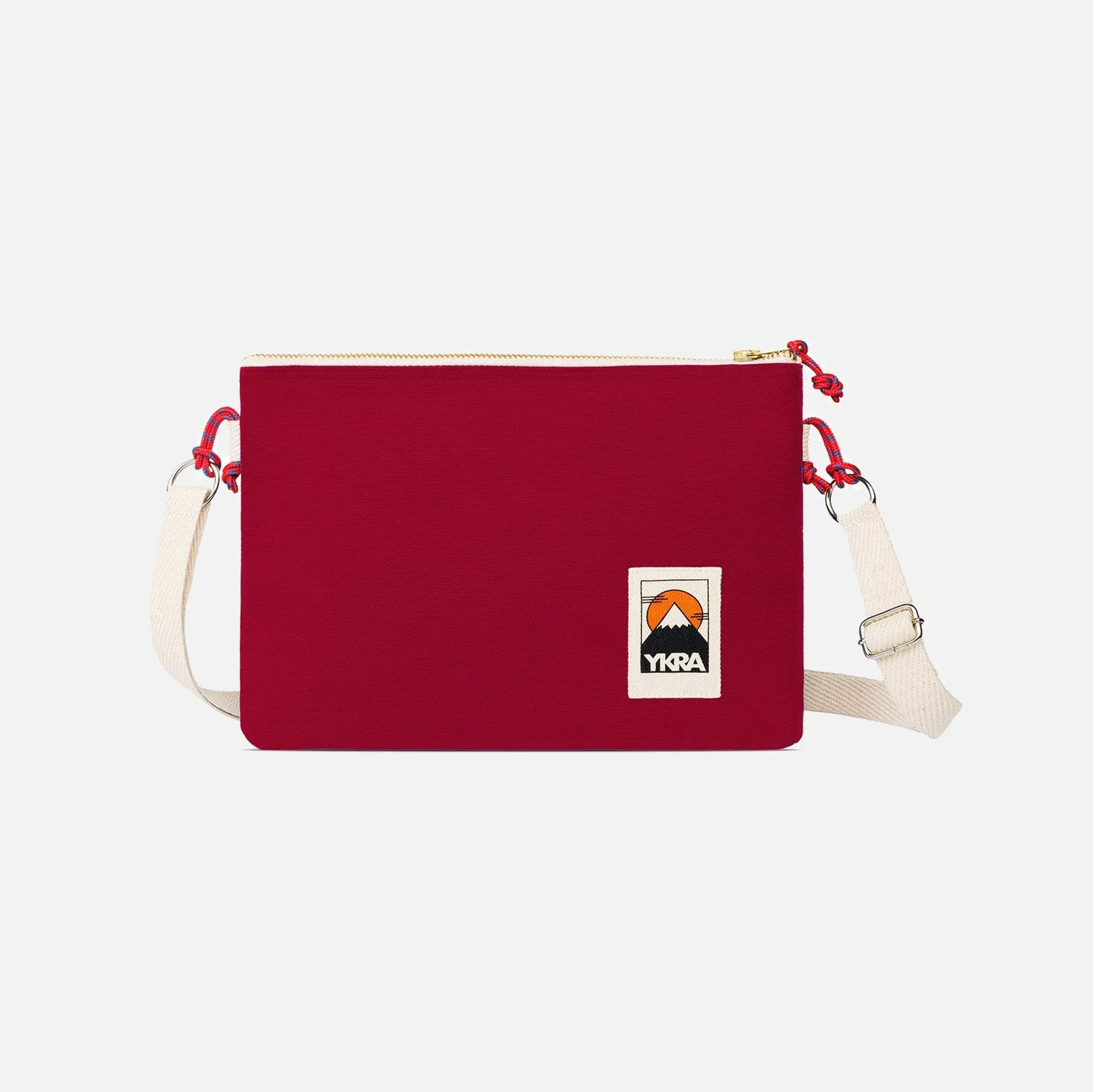 Cotton Canvas Side Pouch Bag - Bordeaux