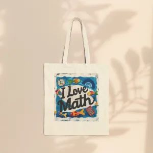 Cotton Canvas Tote Bag - I Love Math