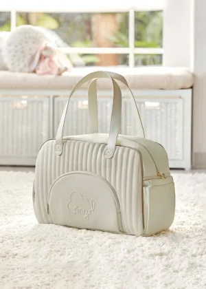 Cream Ribbed Weekender Bag