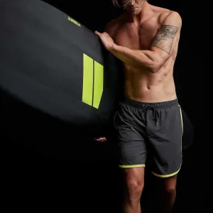Curved Hem Boardshort - Carbon/Neon
