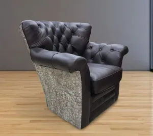 Custom Kelly Swivel Chair in Fargo Chocolate & Turquoise & Brown Paisley