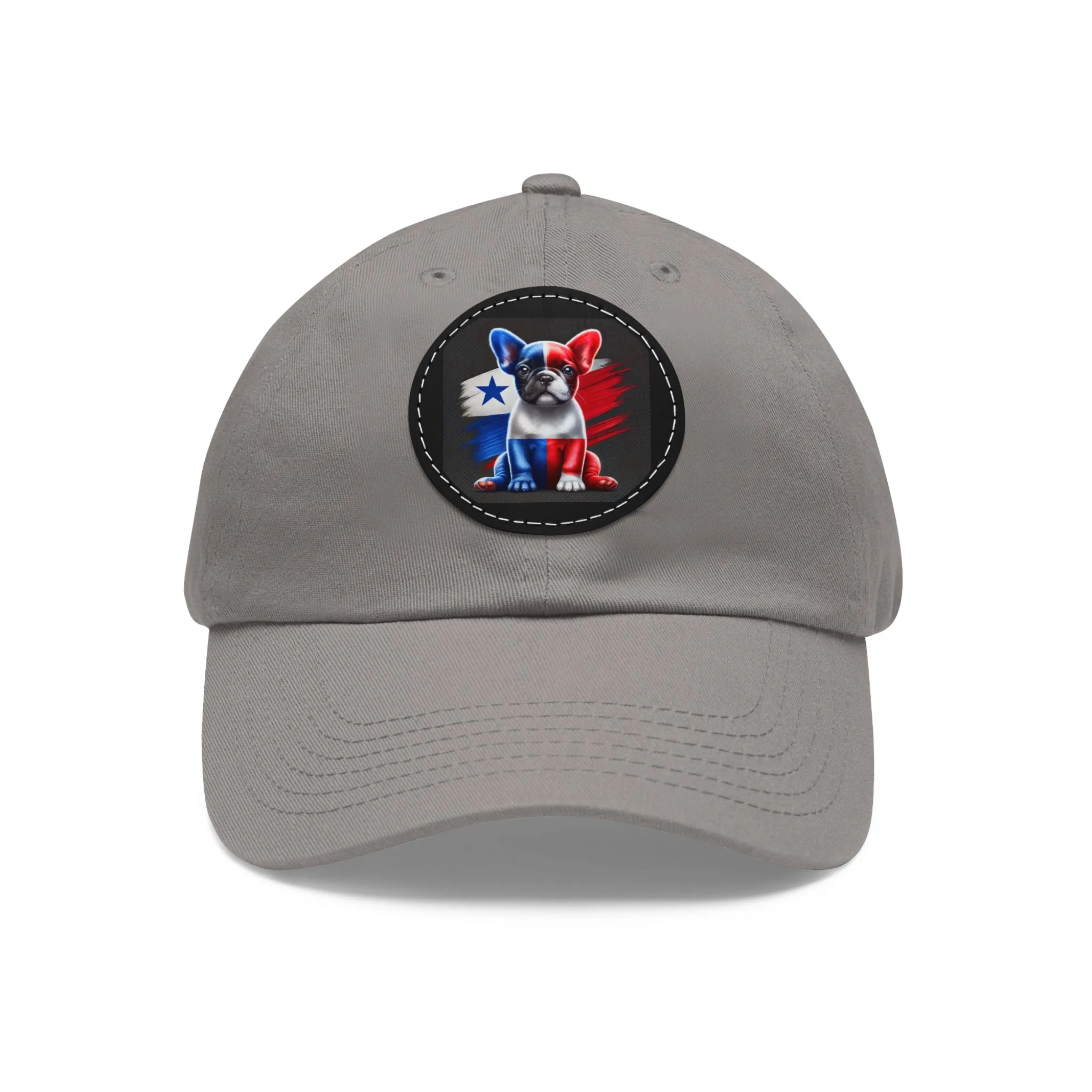 Dad Hat with Leather Patch (Round)
