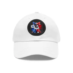 Dad Hat with Leather Patch (Round)