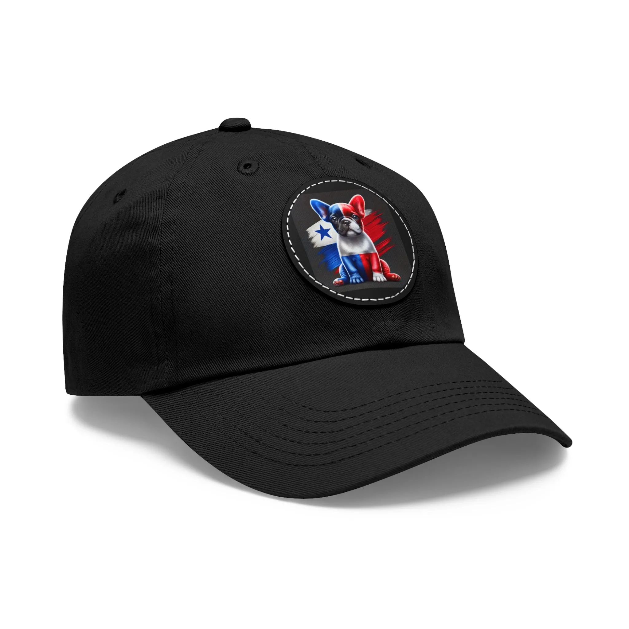 Dad Hat with Leather Patch (Round)