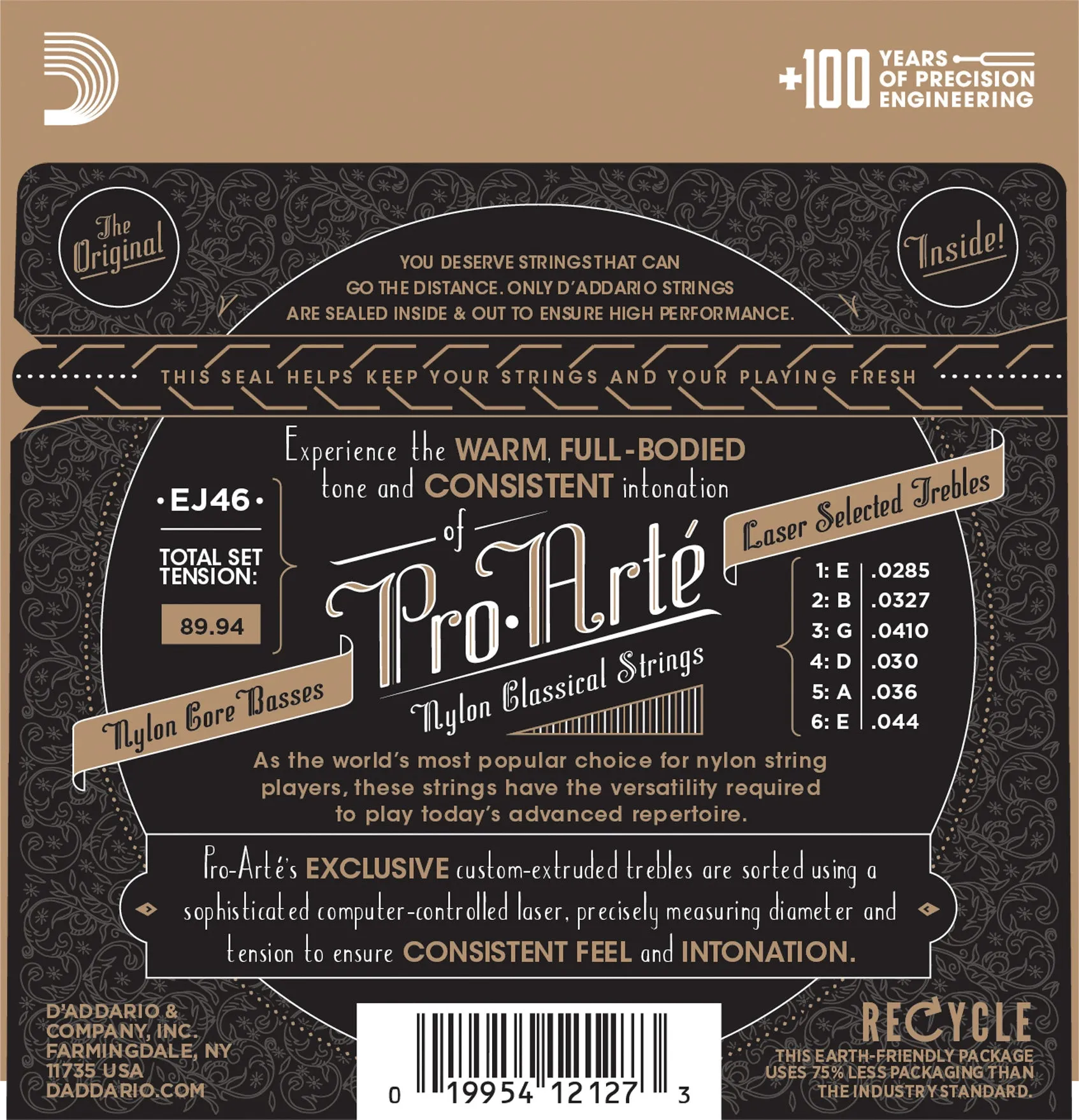 D'Addario EJ46 Pro Arte Classical Guitar Strings - Hard Tension